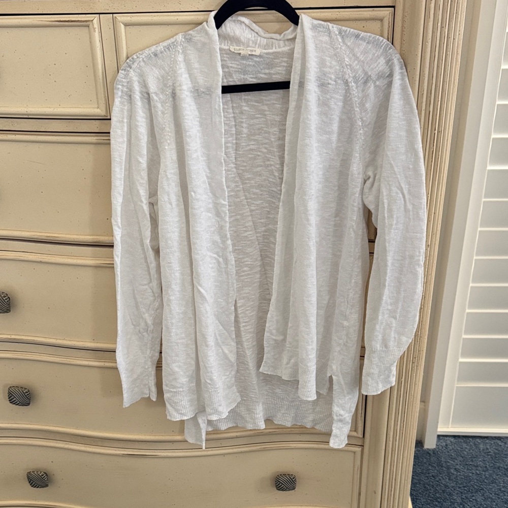 Eileen Fisher white Knit Cardigan